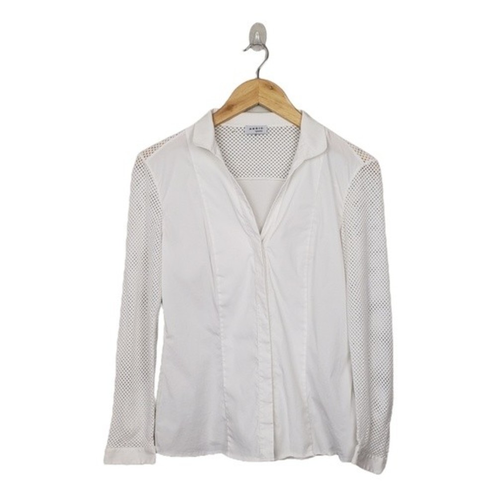 Akris Punto Elements Mesh Sleeve Blouse